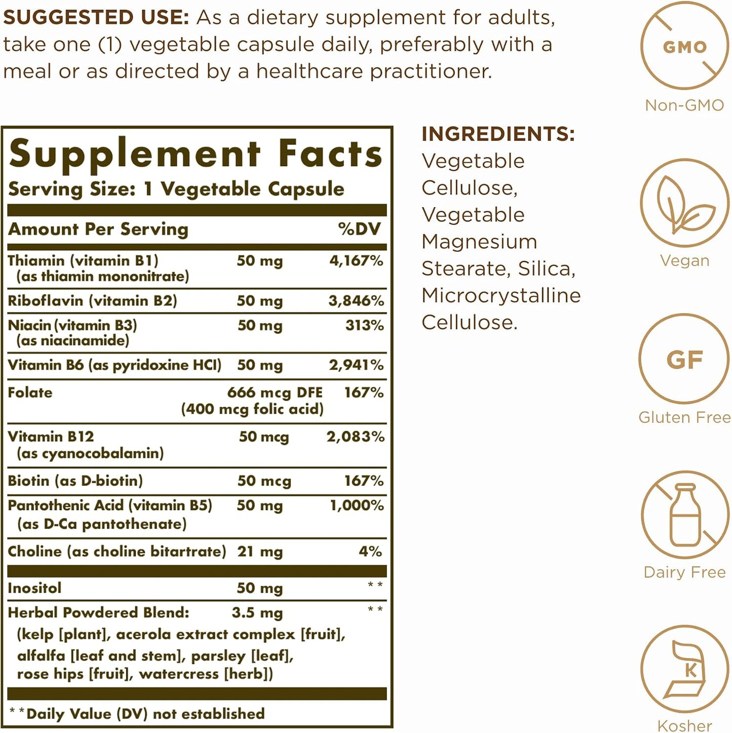 Solgar B-Complex "50" – 100 Vegetable Capsules (Pack of 2) - görsel 2