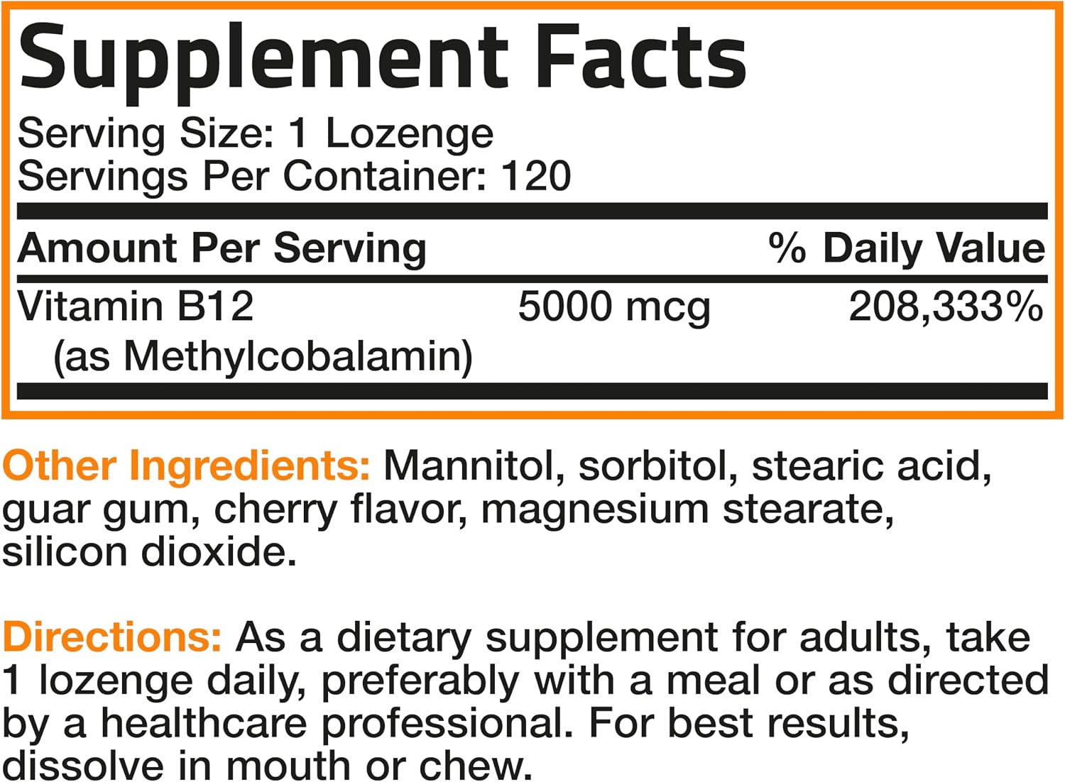 Bronson Methyl B12 5000 mcg Vitamin B12 Methylcobalamin Energy & Brain Support, 120 Lozenges - görsel 6