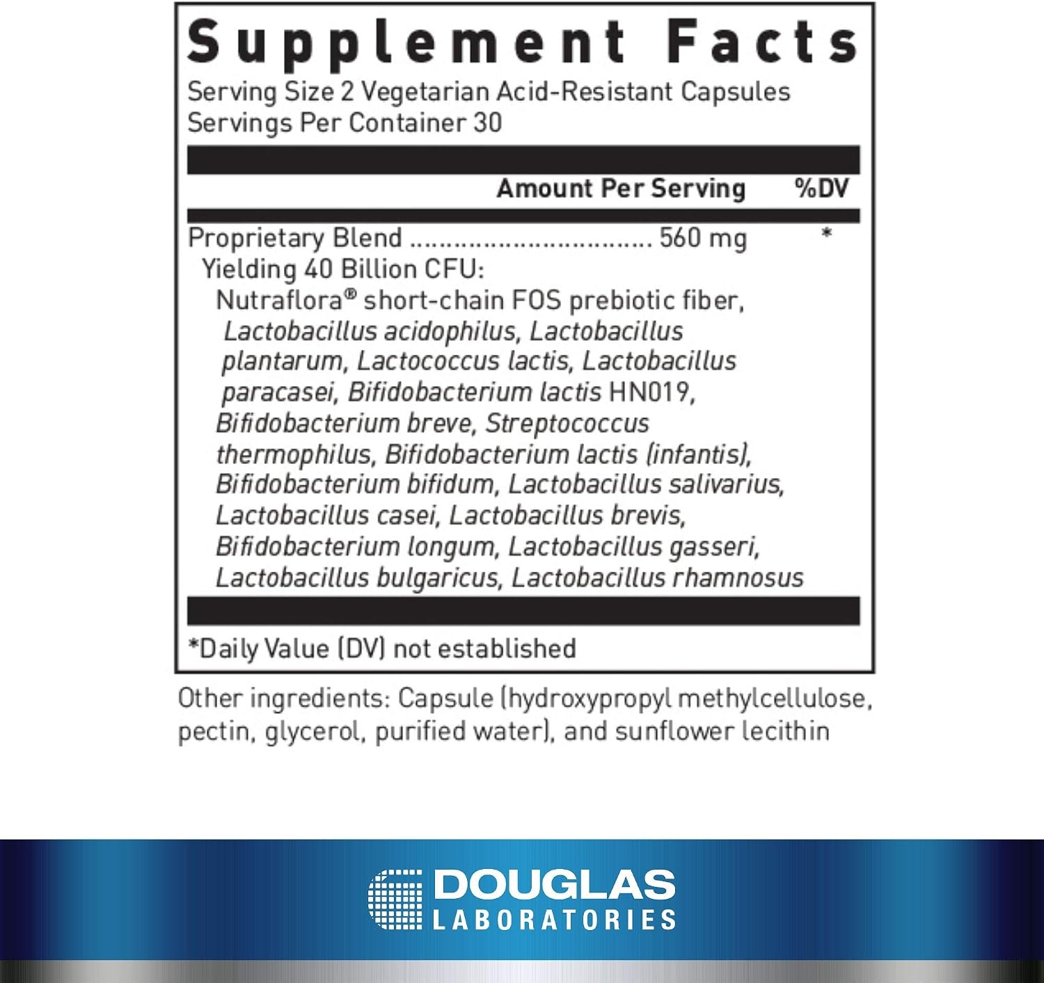 Douglas Laboratories Multi-Probiotic 40 Billion – 60 Vegan Acid-Resistant Capsules - görsel 2