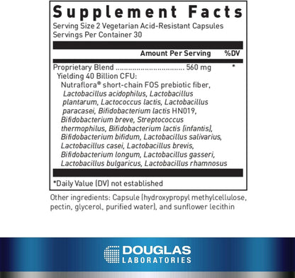 Douglas Laboratories Multi-Probiotic 40 Billion – 60 Vegan Acid-Resistant Capsules