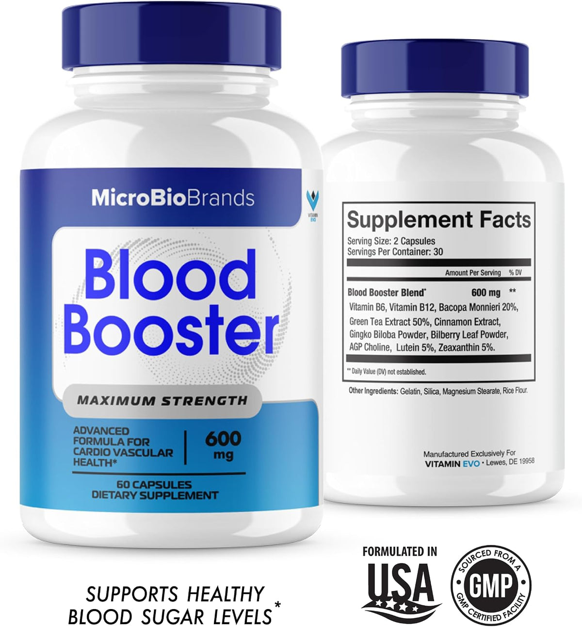 (2 Pack) Microbio Blood Booster – Natural Blood Flow Support Supplement, 120 Capsules - görsel 2