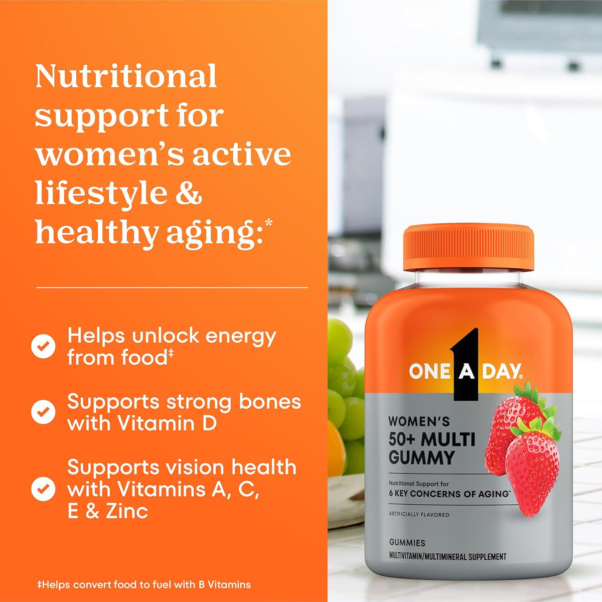 One A Day Multivitamin for Women 50 and Over, Gummy Vitamins, 110 Gummies - görsel 3