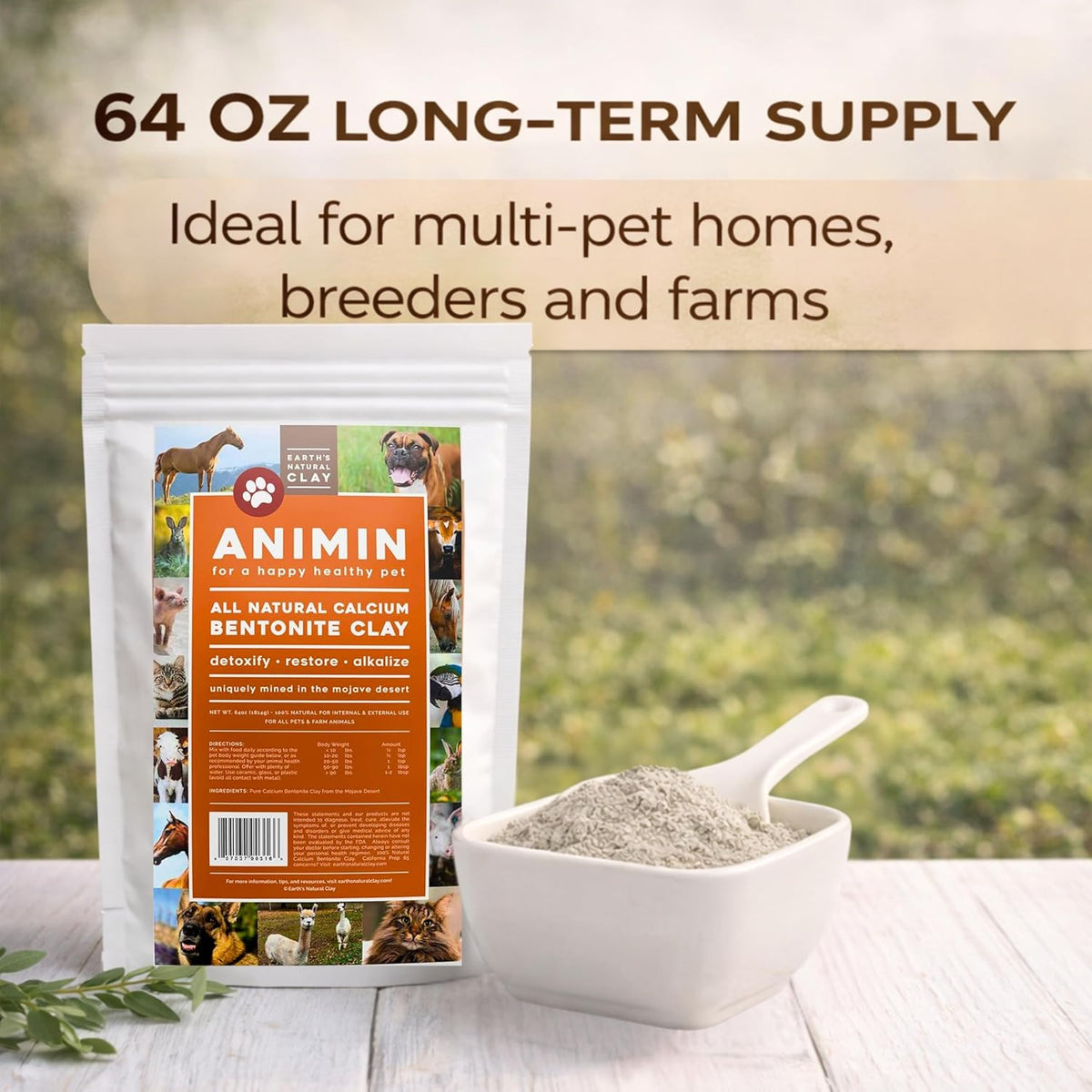 Earth's Living Animin Calcium Bentonite Clay for Pets - görsel 5