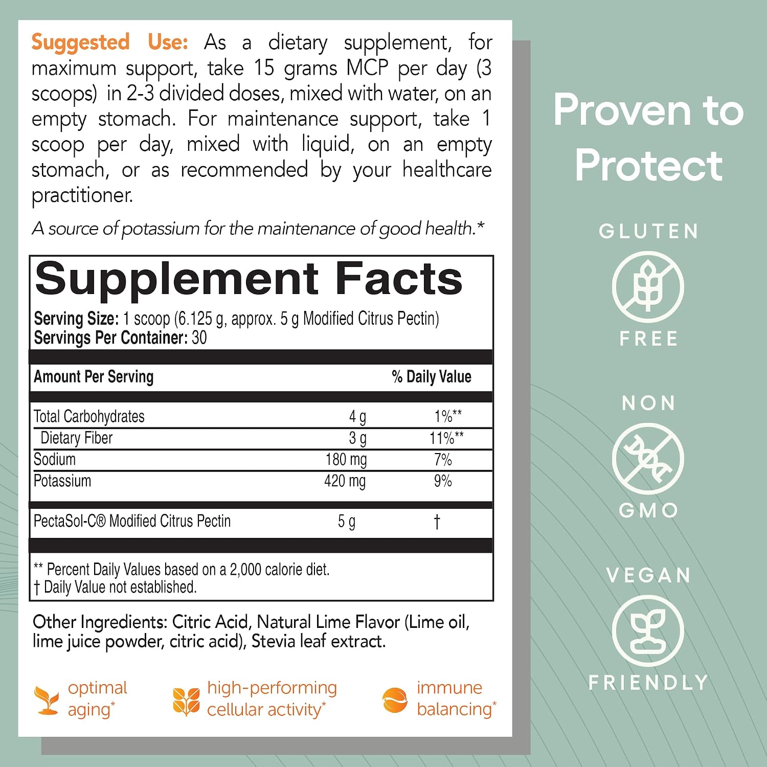 PectaSol Modified Citrus Pectin – 184g Lime Powder – Total-Body Health Supplement - görsel 5