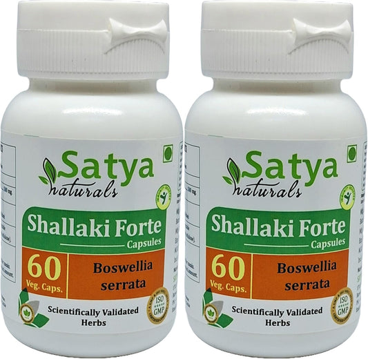 Satya Naturals Shallaki Forte 10:1 Boswellia Serrata Extract 500 mg, 60 Veg Capsules