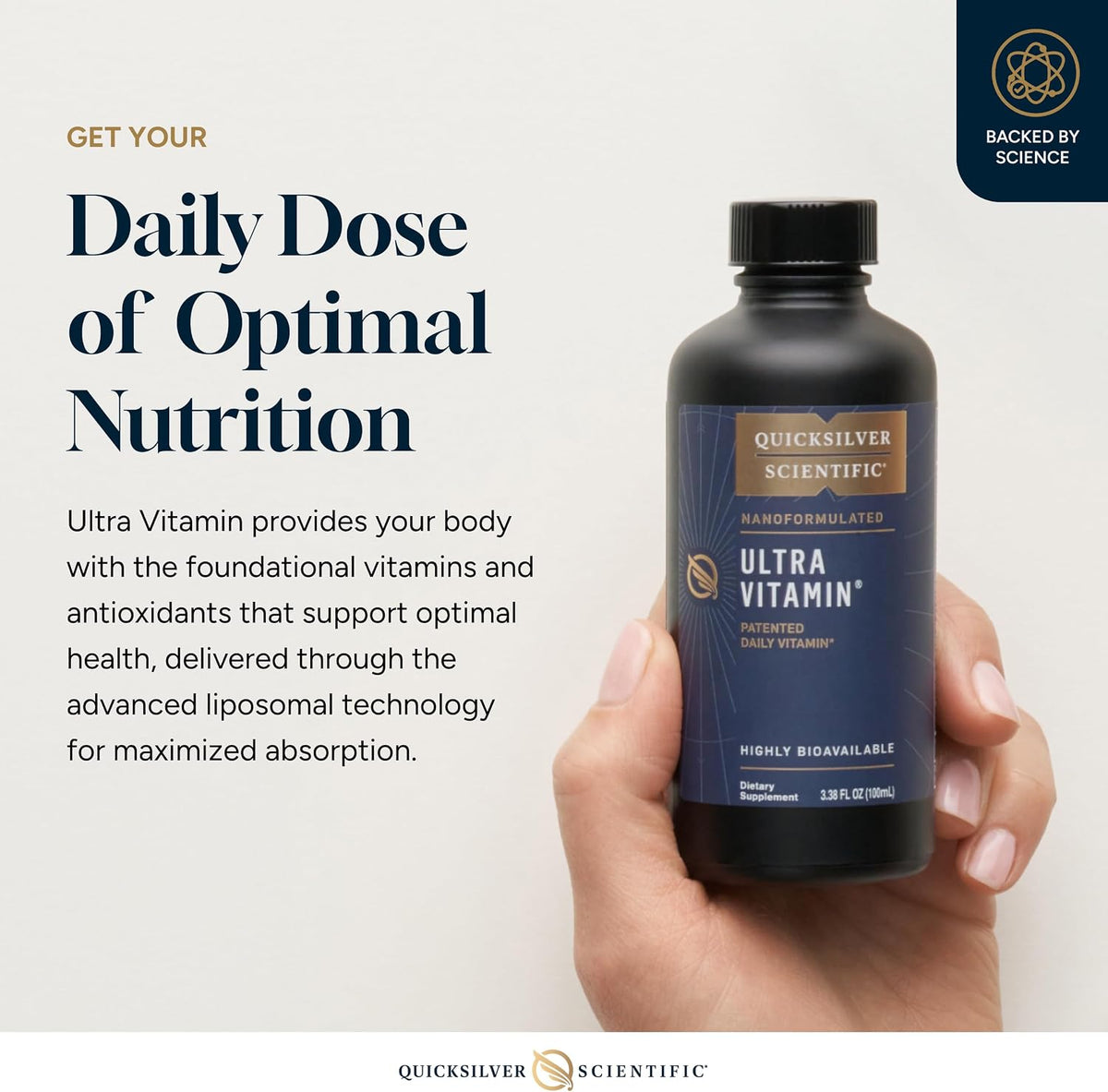 Quicksilver Scientific Liposomal Ultra Vitamin - Liquid Multivitamin with B Complex, Vitamins D, C, E, K, and Antioxidants (100 ml) - görsel 3