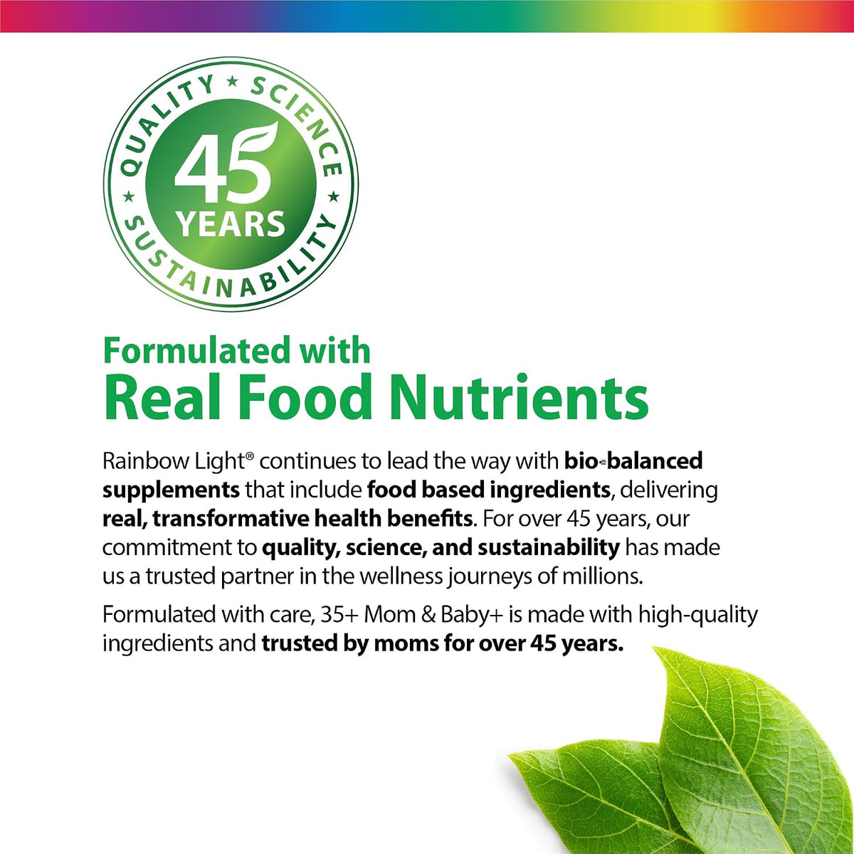 Rainbow Light 35+ Mum & Baby + Multivitamin – Antenatal and Postnatal Nutrition with Real Food Nutrients, 60 Tablets - görsel 6