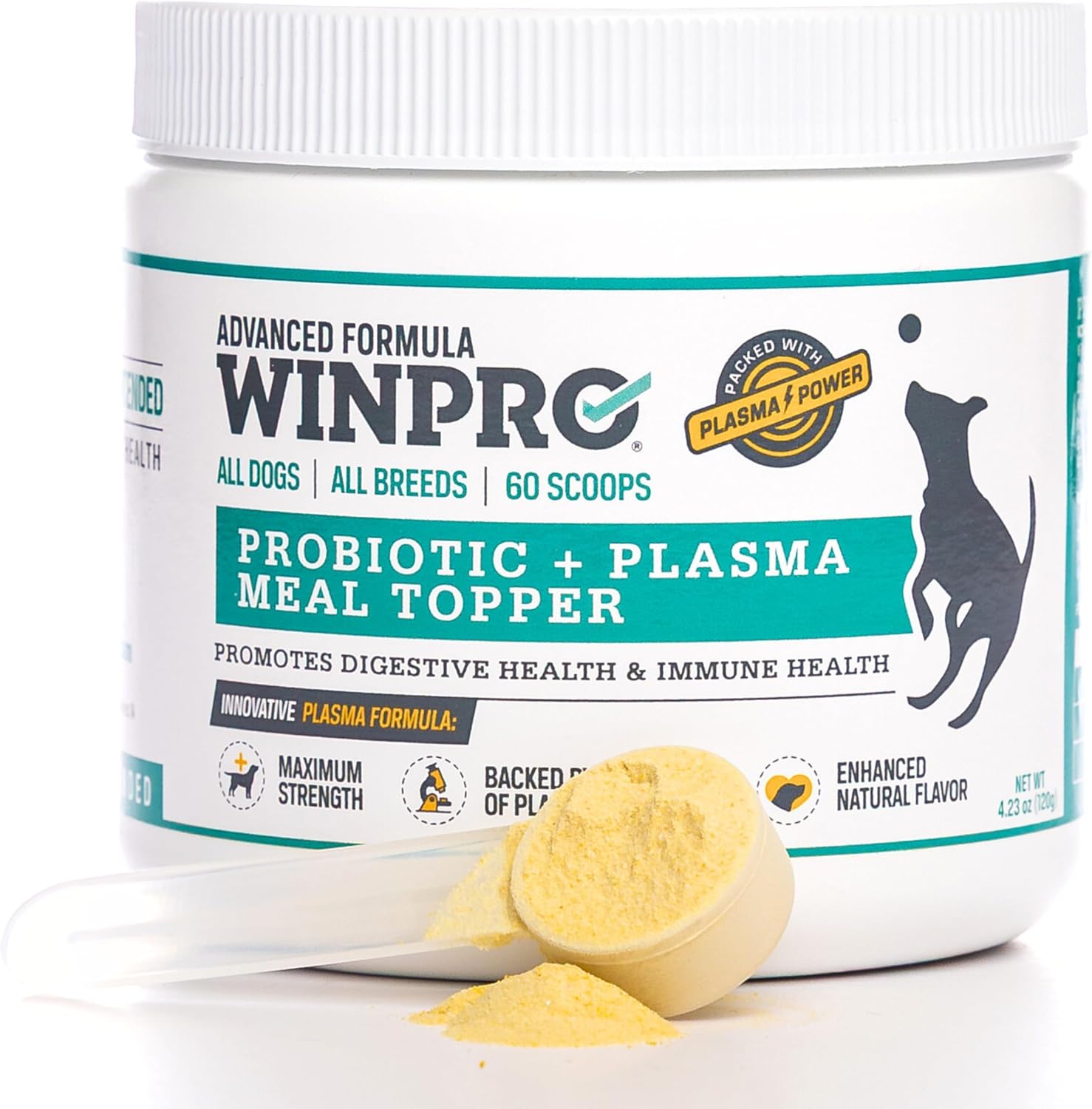 WINPRO Dog Probiotic Powder Meal Topper – Spray Dried Plasma with Prebiotics and Probiotics for Digestive Support and Gut Health, All Breeds, 60 Scoops - görsel 1