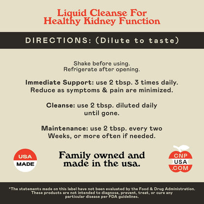 Complete Natural Products Kidney Complete - 227ml Organic Liquid for Kidney Support, Cleanse & Detox with Apple Cider Vinegar, Lemon & Organic Chanca Piedra