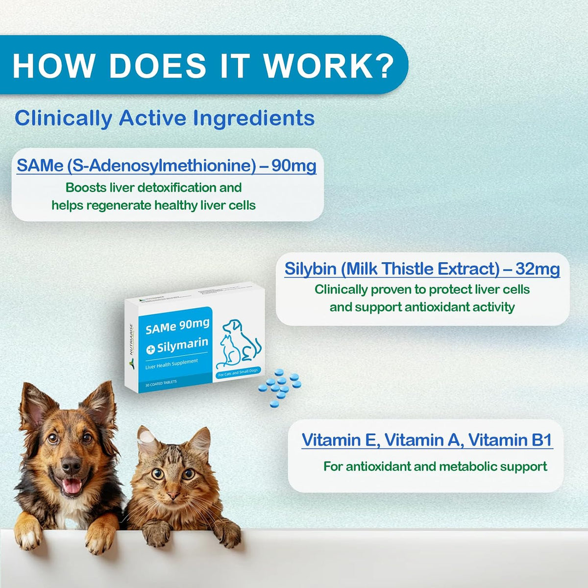 NUTRIARISE Same 90 for Dogs & Cats – Liver Support Supplement with Milk Thistle - görsel 3