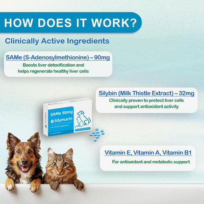 NUTRIARISE Same 90 for Dogs & Cats – Liver Support Supplement with Milk Thistle