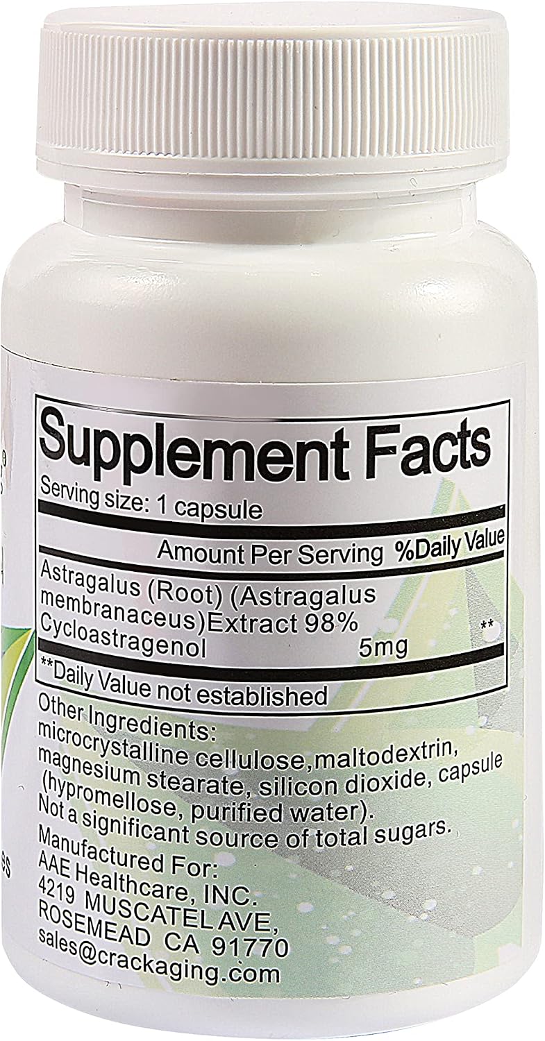 Crackaging Super-Absorption Cycloastragenol 98% – 5mg, 30 Vegetarian Capsules - görsel 2