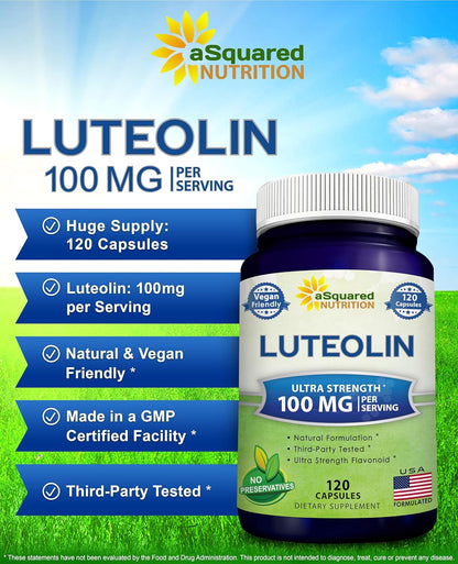 Luteolin 100mg – 120 Capsules – Brain & Memory Support