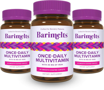 BariMelts Once Daily Bariatric Multivitamin with Iron - 60 Easy-Swallow Caplets (2-Month Supply)