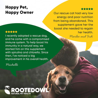 Rooted Owl® Blood Support for Dogs & Cats with Spirulina & Chlorella
