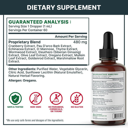 Natural Intestinal Defence Herbal Cleanser for Cats and Dogs – Broad Spectrum Gut Wellness & Digestive Support Liquid Drops by MaxBuddy