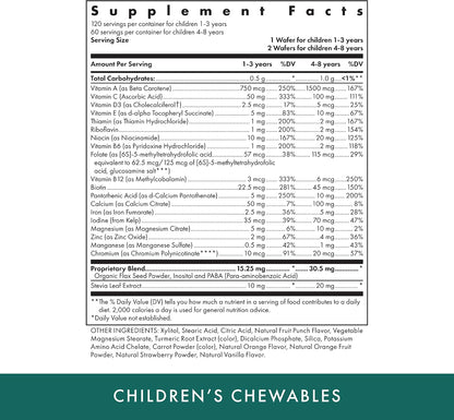 Michael's Health Children's Chewables - Multivitamin & Mineral Supplement - Fruit Punch Flavour - 120 Vegetarian Wafers