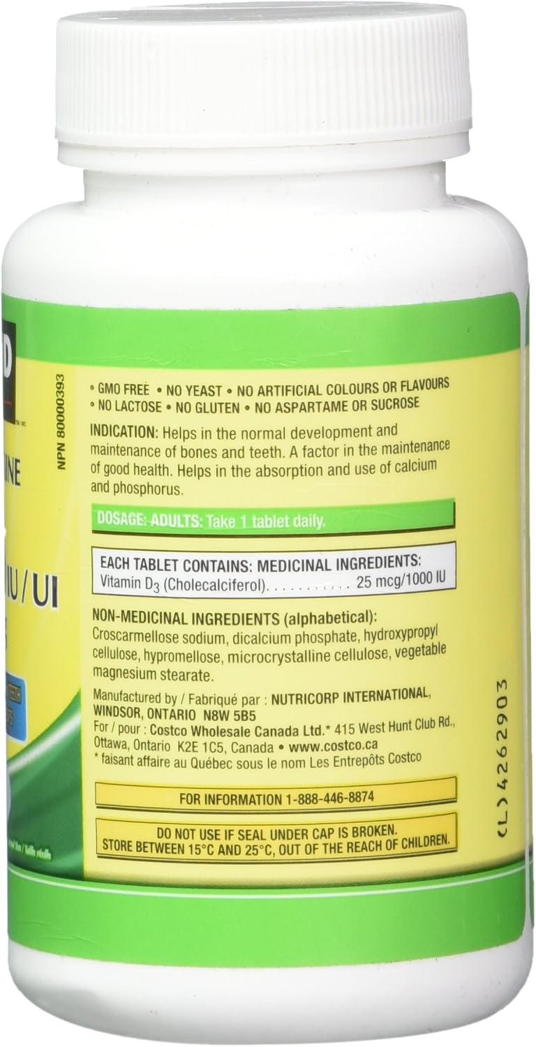 Kirkland Signature Vitamin D3 1000 IU, 360 Tablets - görsel 3