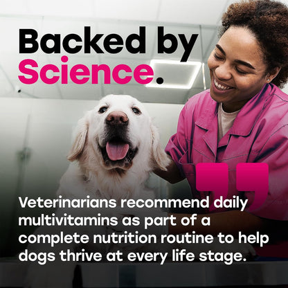 24-in-1 Dog Multivitamin Chews – Dog Vitamins & Supplements with Glucosamine, Chondroitin, Probiotics, Salmon Oil, Biotin – Daily Mobility, Digestion, Skin & Coat Support, Beef Flavour | 24-in-1 daily dog multivitamin, beef flavour, 140 soft chews