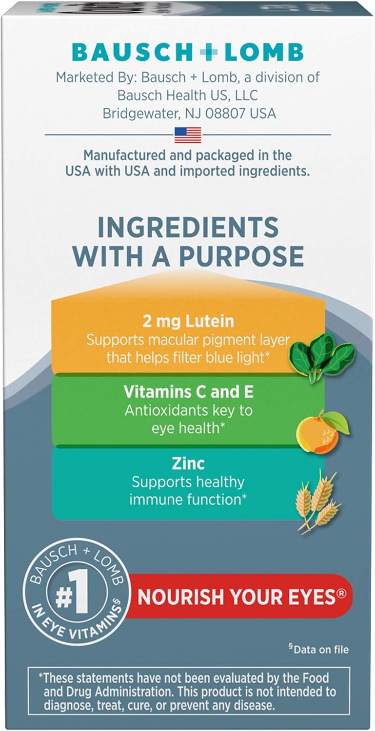 Bausch + Lomb Ocuvite Vitamin and Mineral Supplement with Lutein, 120 Tablets (Pack of 3) - görsel 4