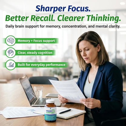 1 Body Brain Supplement - Nootropic with Alpha GPC, Ginkgo & Bacopa - 90 Vegan Capsules