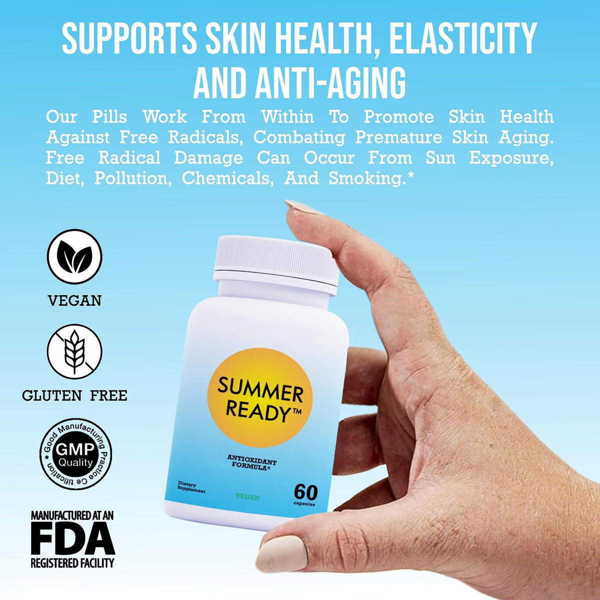 Skin Care Supplement Capsules - Nicotinamide/Niacinamide/Niacin 500mg (Vitamin B3) and Polypodium Leucotomos (Fern Extract) 480mg, Antioxidant Rich Formula - görsel 4