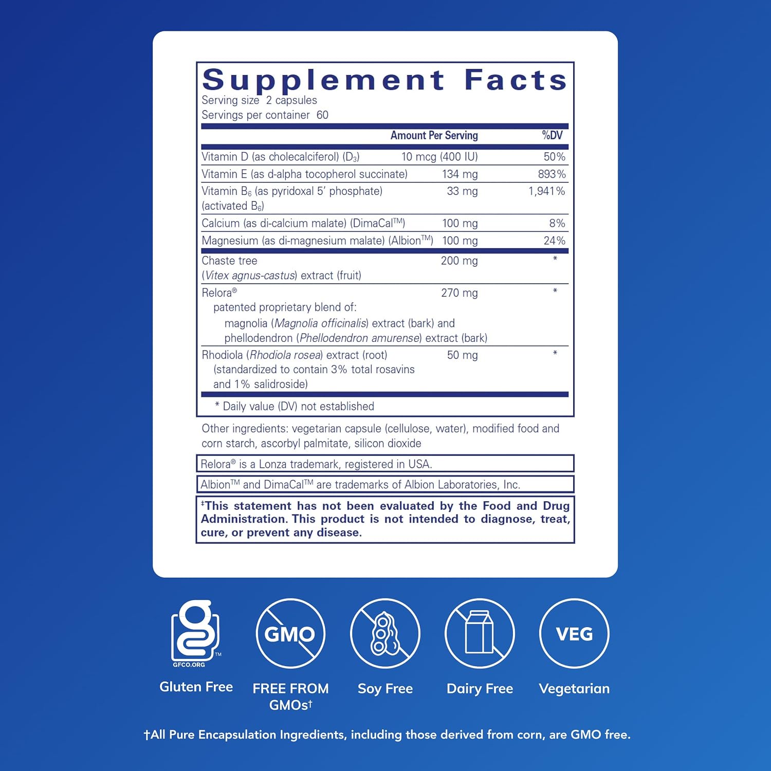 Pure Encapsulations PMS Essentials - Hypoallergenic Supplement for Menstrual Comfort, Fatigue and Cravings (120 Capsules) - görsel 2
