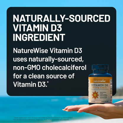 NatureWise Vitamin D3 2000 IU (50 mcg) – 360 Mini Softgels, 1-Year Supply