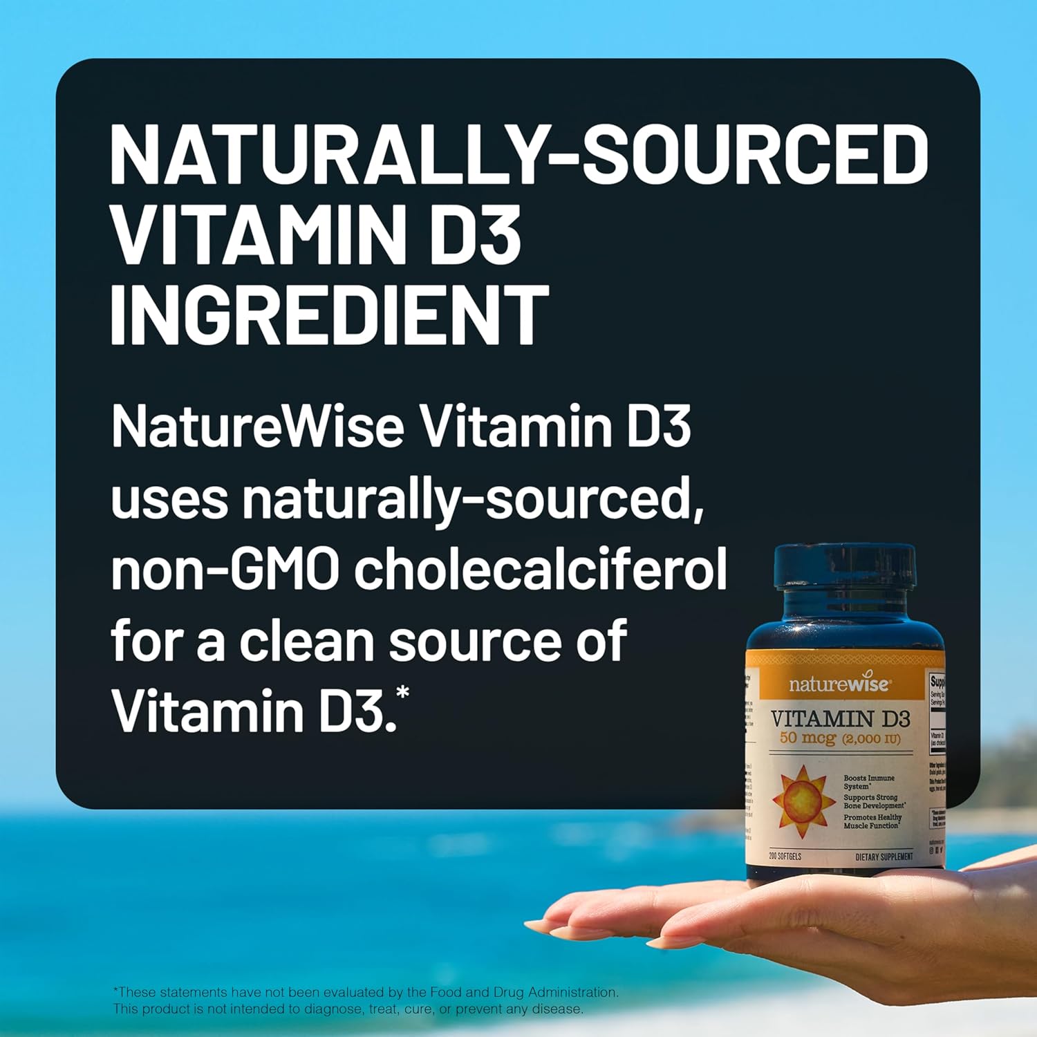 NatureWise Vitamin D3 2000iu (50 mcg) 90-Day Supply for Immune Support, Healthy Muscle Function, and Bone Health - Non-GMO, Gluten-free in Organic Extra Virgin Olive Oil, (Mini Soft gel capsule), 90 Count - görsel 4