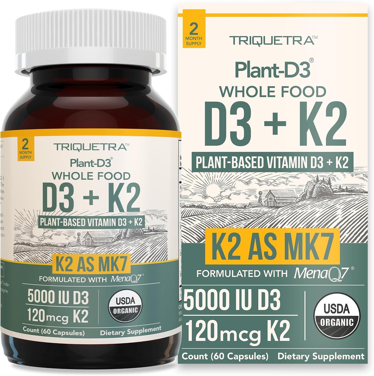 Organic Plant D3 + K2 (5000 IU D3 & 120 mcg K2) – All-Trans MK7 MenaQ7 – Sublingual Drops – Vegan & Organic - görsel 8