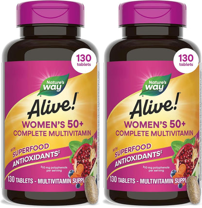 Nature's Way Alive! Women's 50 Plus Complete Multivitamin Tablets, 50 Tablets