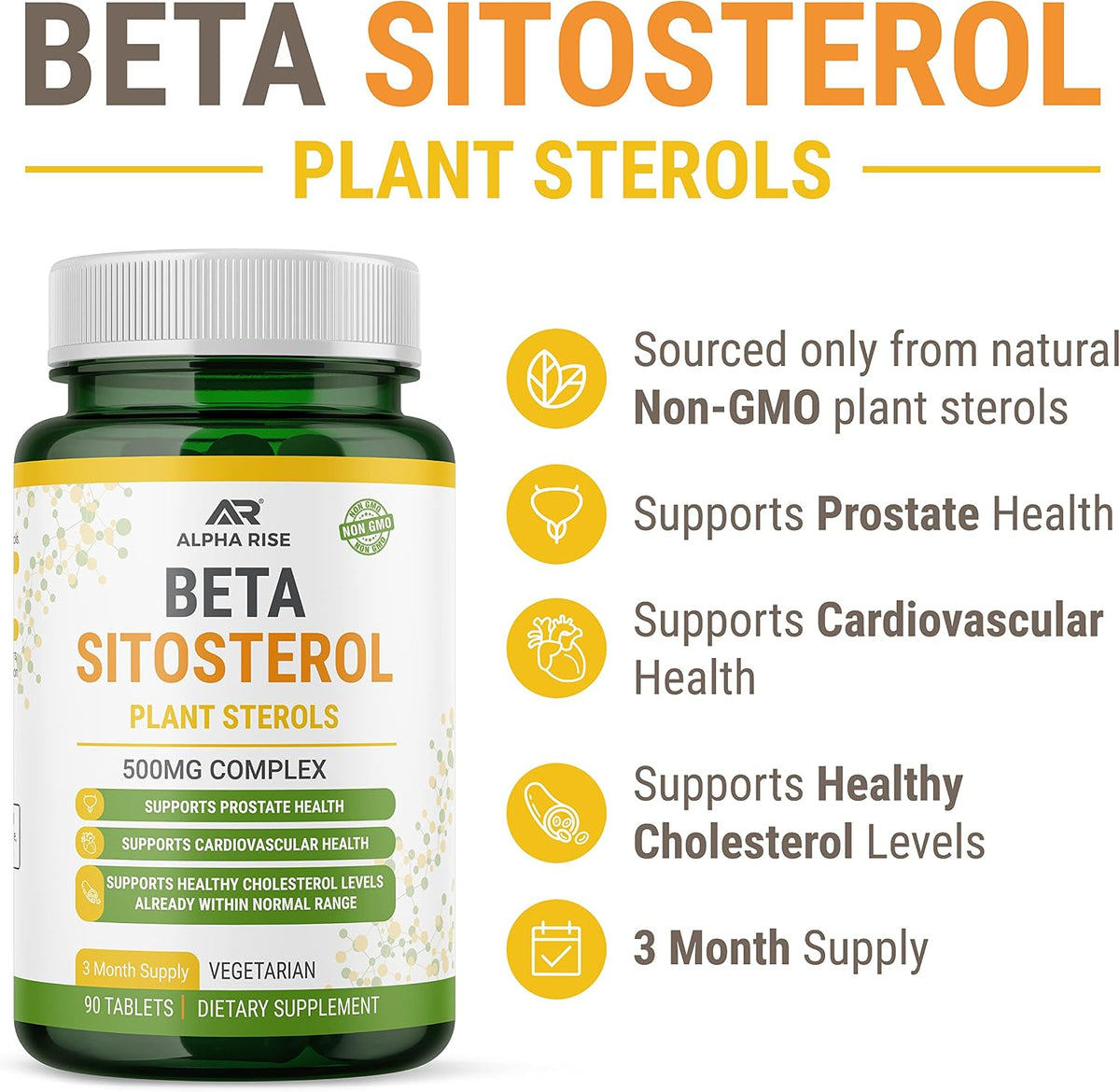 Beta Sitosterol 500mg Tablets – Prostate and Cholesterol Support - görsel 3