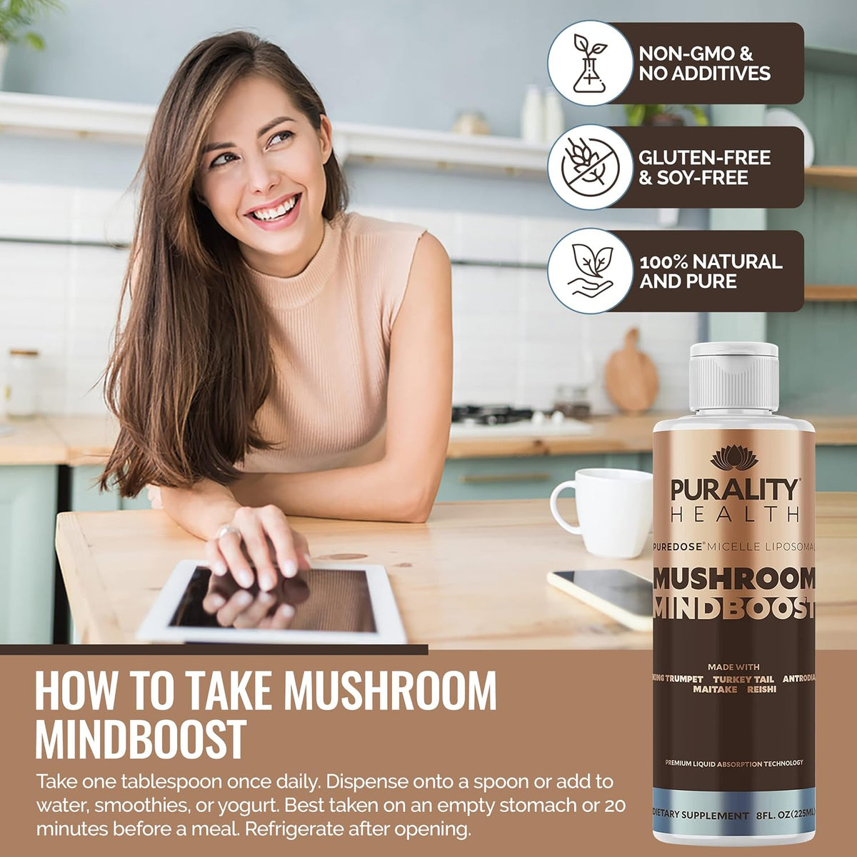 Liposomal Mushroom Mindboost – 5 Mushroom Blend for Energy and Mental Clarity - görsel 4