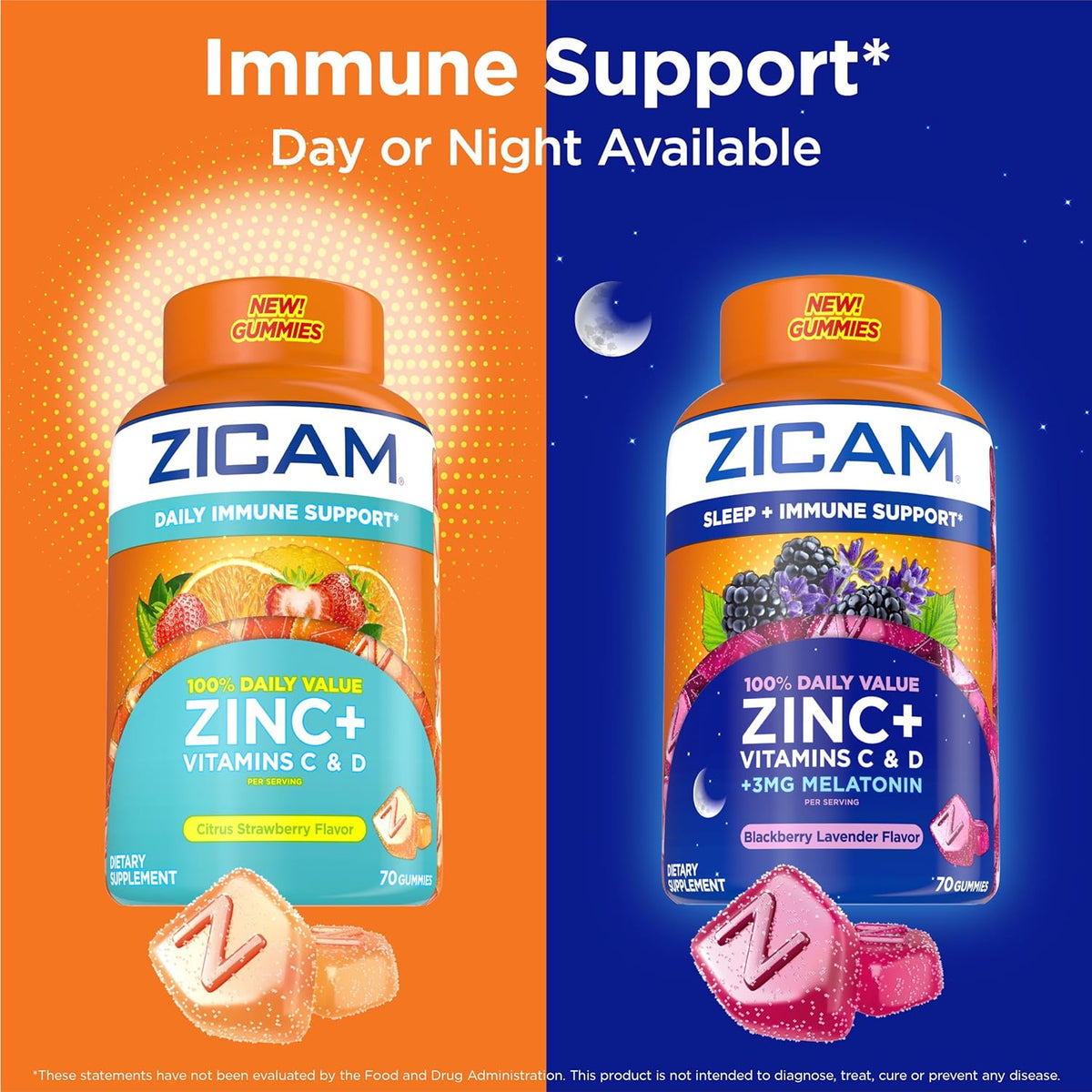 Zicam Daily Immune Support Gummy Food Supplement, Citrus Strawberry, 70 Gummies - görsel 5