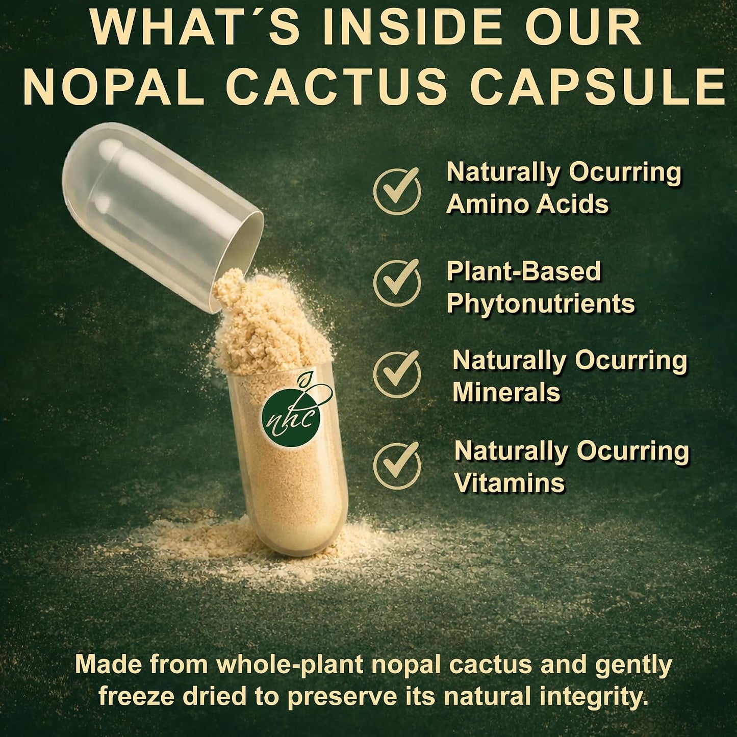 Nopal Cactus Capsules and Prickly Pear Drops Combo, Freeze-Dried Nopal Powder Capsules Plus Nopal Cactus Fruit Concentrate with Vitamin B12, 120 Capsules + 60 ml - görsel 7