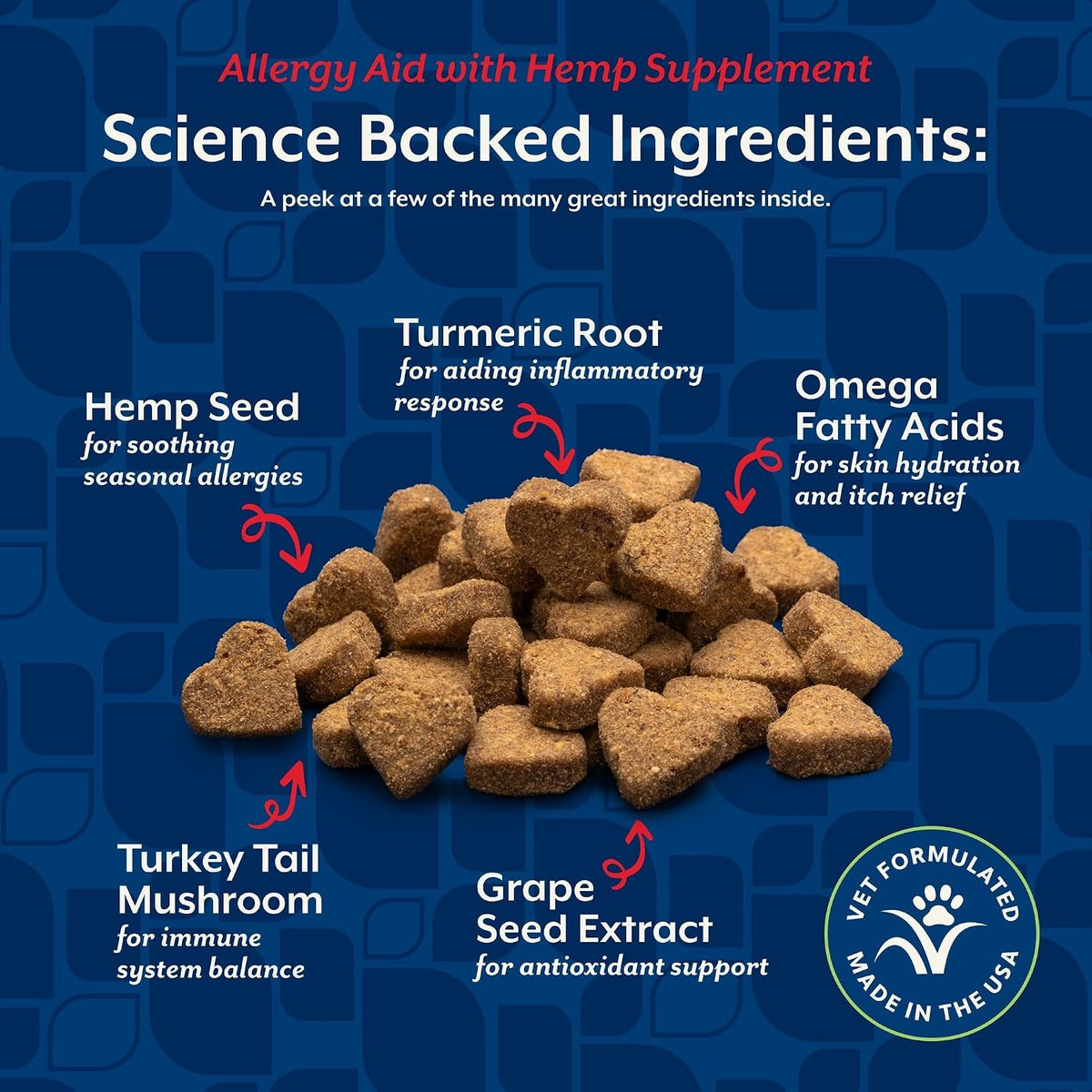 NaturVet Hemp Allergy Aid Supplement for Dogs - Antioxidant & Omega Soft Chews, 60 Count - görsel 5