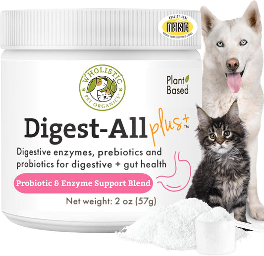 Wholistic Pet Organics Daily Cat & Dog Probiotics – Digestive Health & Gut Support Powder (57 g)