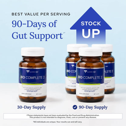 Gundry MD® Bio Complete 3 – Prebiotic, Probiotic, Postbiotic to Support Optimum Digestive Health, 90 Day Supply