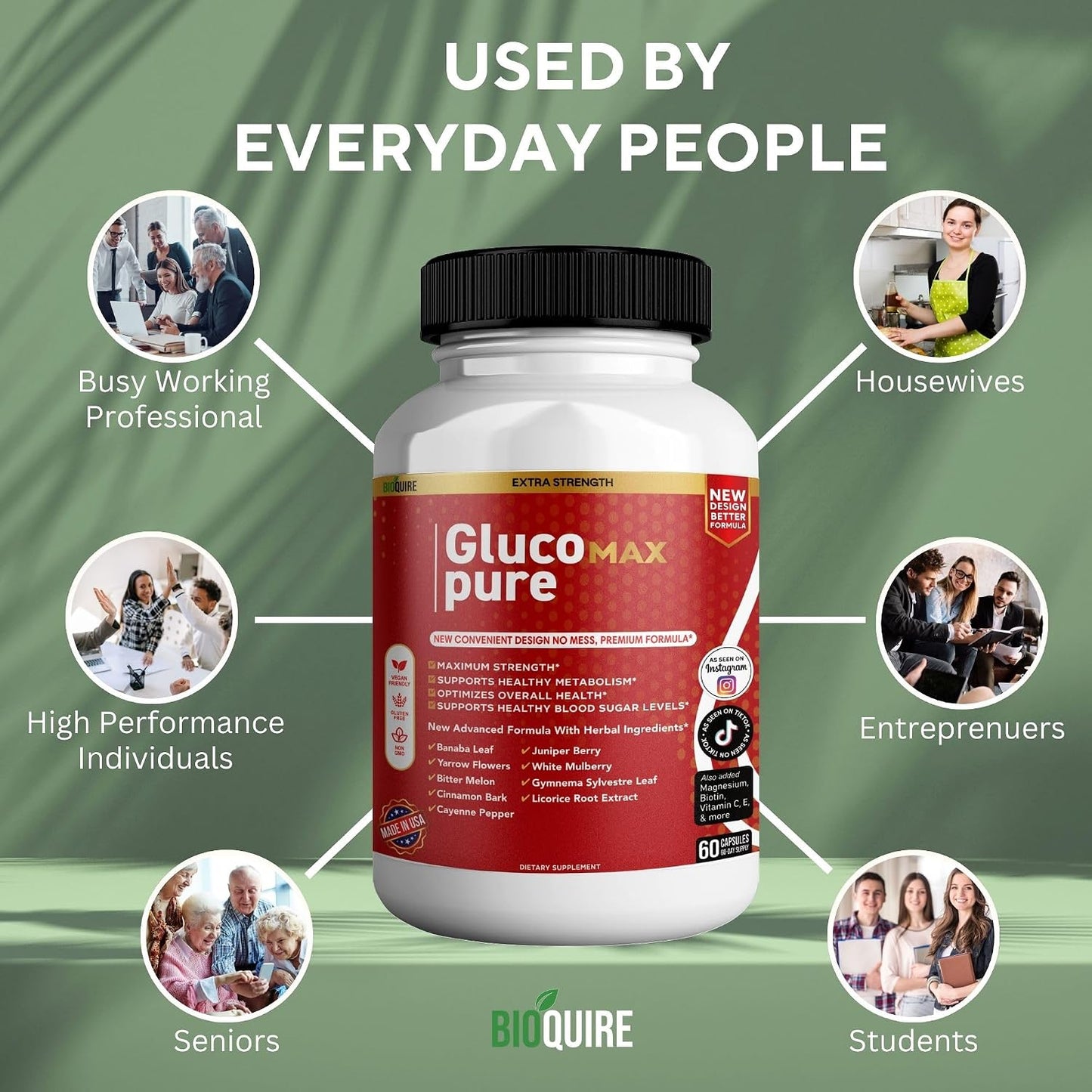 Gluco Max Pure Ultra Dietary Supplement, 60 Capsules, Maximum Strength, Supports Healthy Blood Sugar Levels, Optimises Overall Health (5) - görsel 5