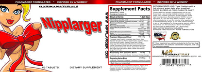 MARINANATURALS NIPPLARGER Nipple and Breast Support Supplement with Biotin, Hyaluronic Acid and Collagen - 60 Tablets