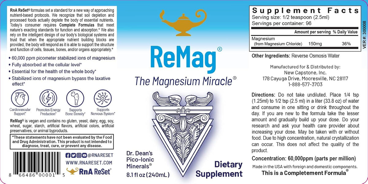 RnA ReSet - Total Body Reset, Dietary Supplement Protocol, Magnesium, Electrolytes, Vitamin B, Vanilla Protein Powder - görsel 2