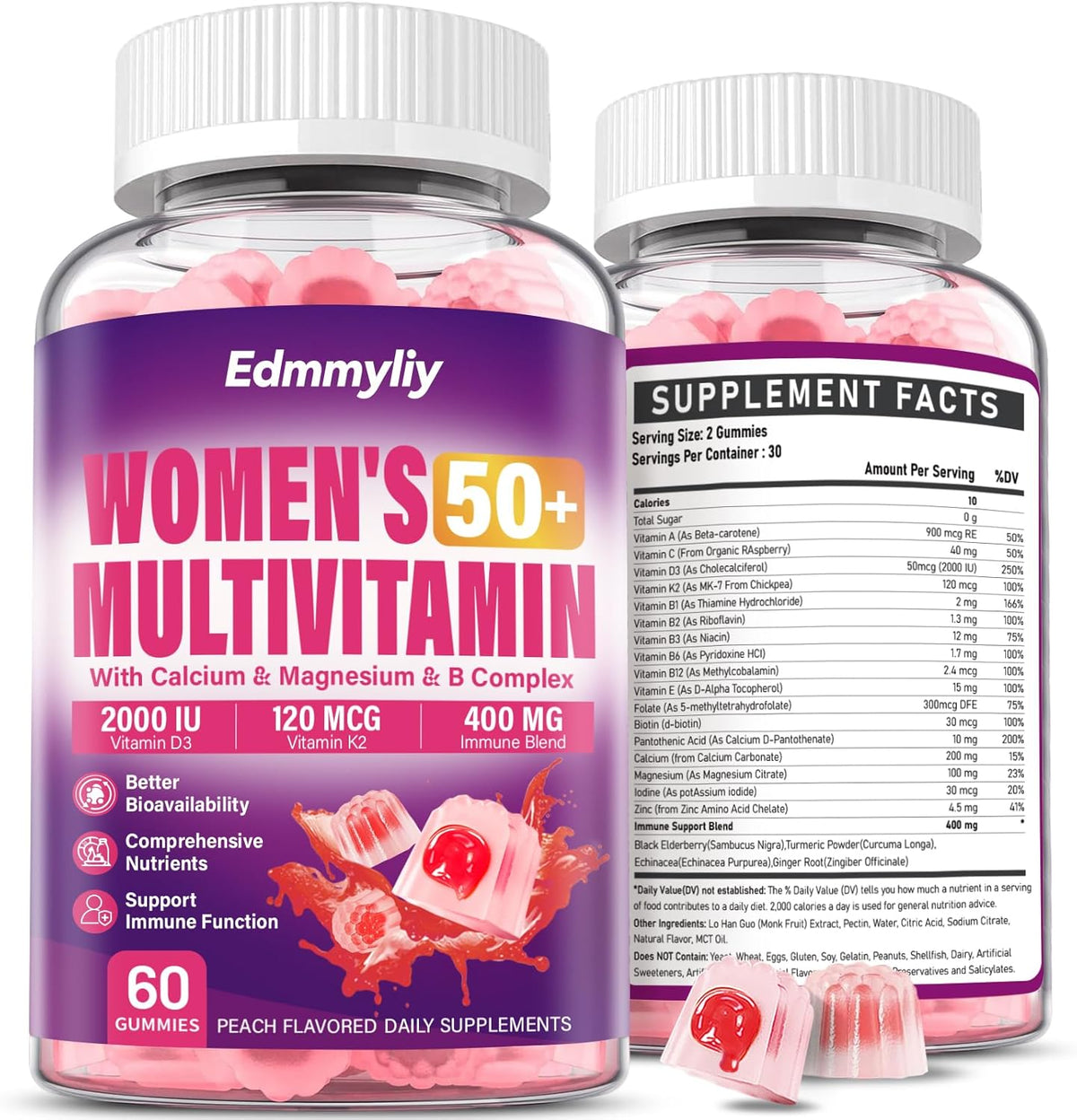 Edmmyliy Women's Multivitamin Gummy 50+ - Daily Nutritional Support - görsel 1
