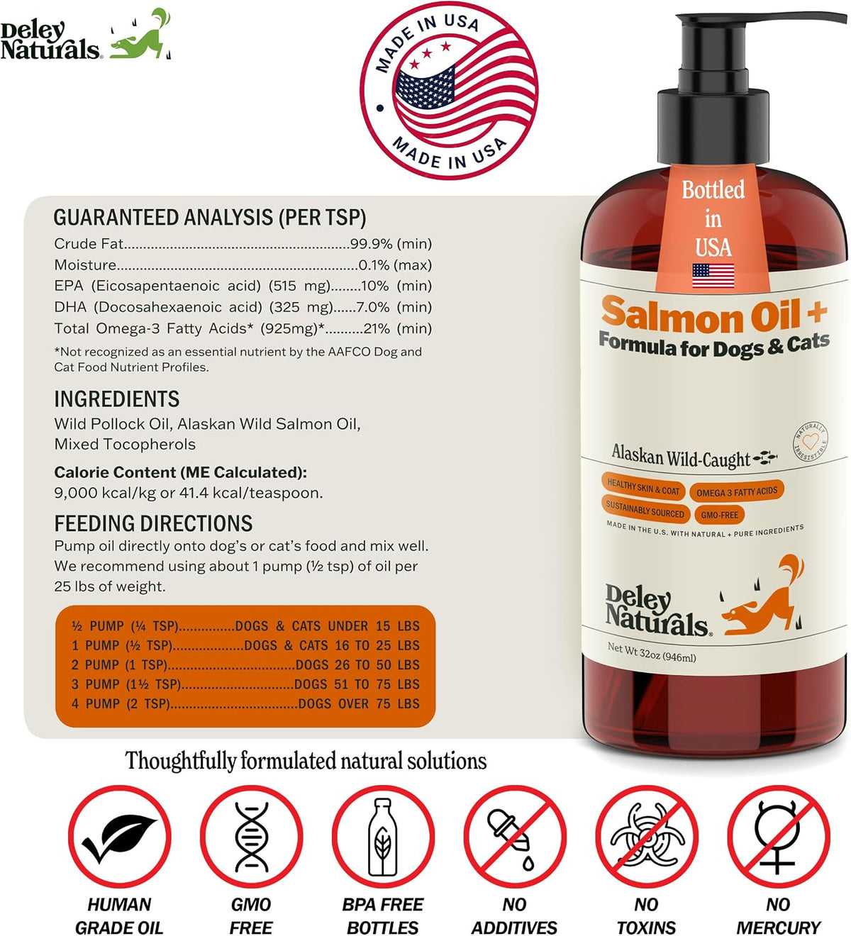 Deley Naturals Wild Alaskan Salmon Oil for – Ingredients: Avoid additives, preservatives, and artificial flavours. – Image 5
