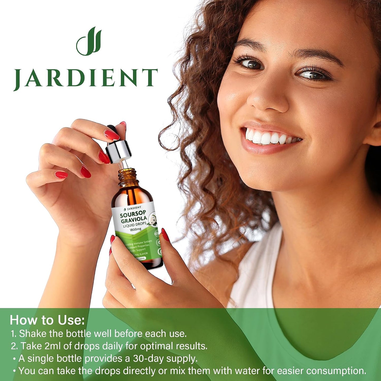 Jardient Soursop Bitters Extract Liquid Oil – Organic Graviola Supplement, 60 ml (2-Pack) - görsel 7