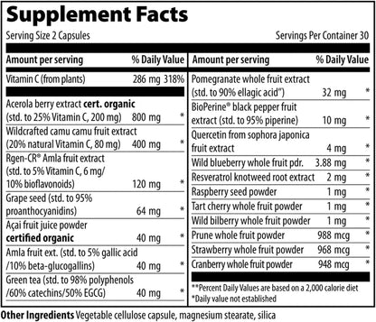 Vibrant Health Super Natural C, 120 mg / 1600 ORAC, Capsules, 60 Count – Image 2