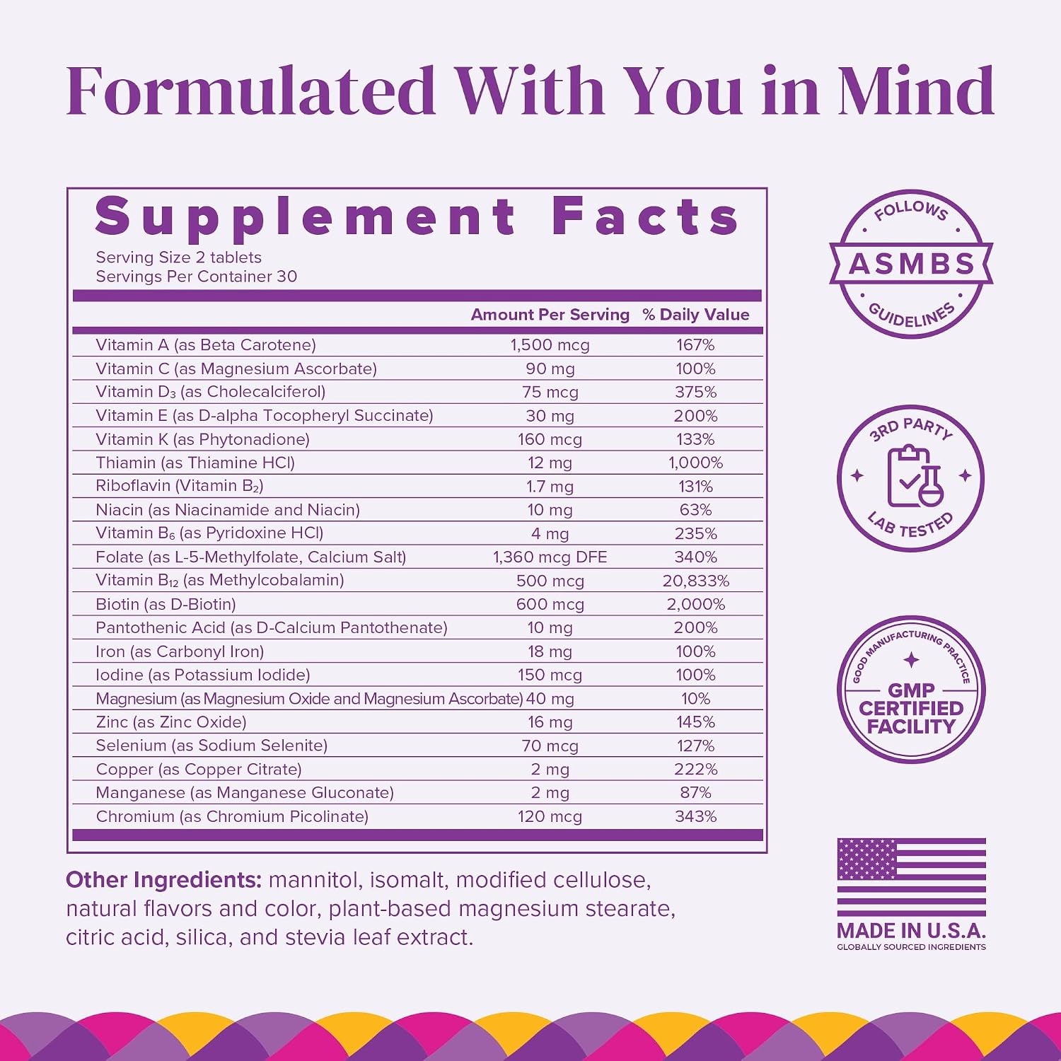 BariMelts Bariatric Multivitamin with Iron, 60 Fast-Dissolving Tablets (1-Month Supply), Sugar-Free Bariatric Vitamins for Women, Natural Fruit Flavour - görsel 2