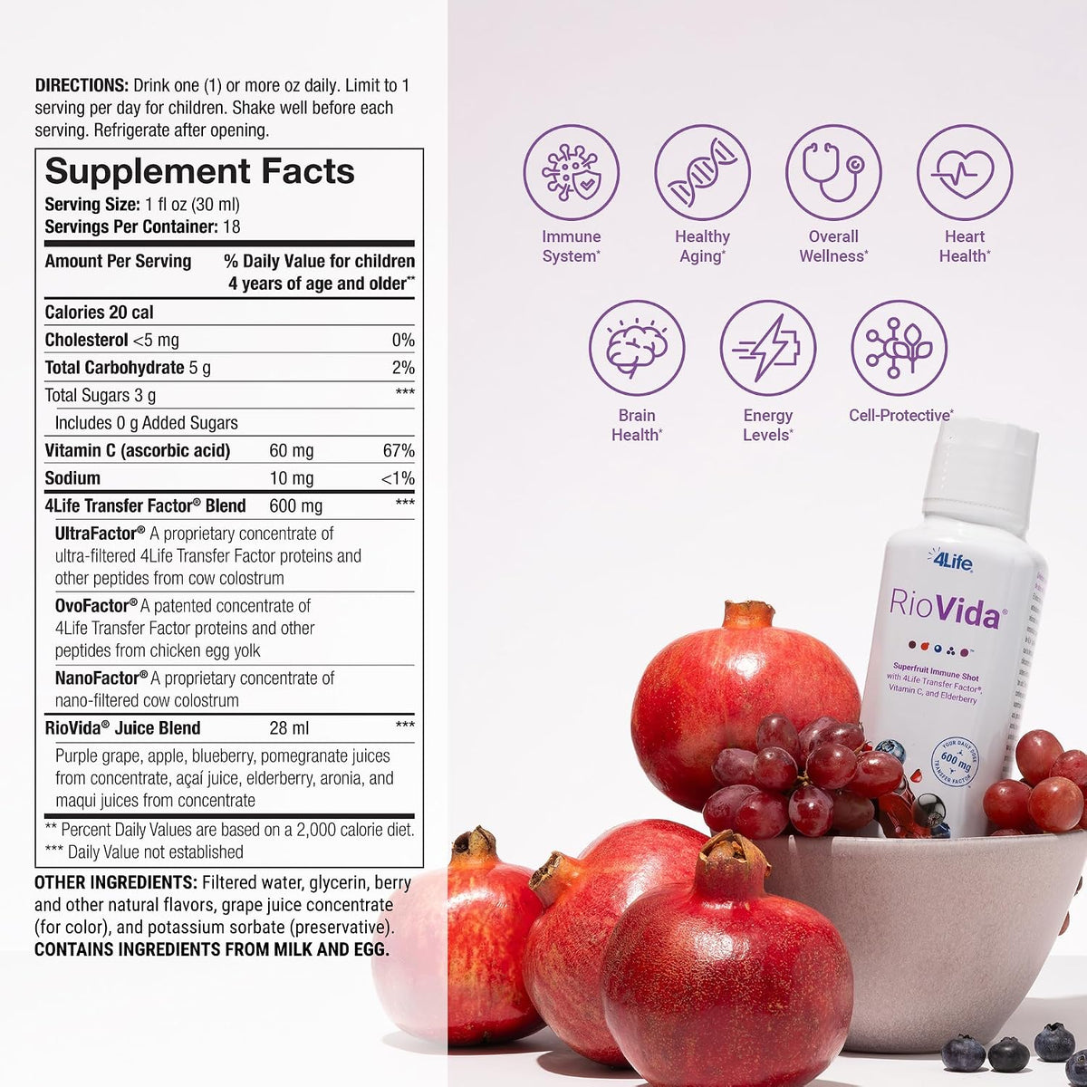 4Life Transfer Factor RioVida Superfruit Immune Shot, 30 Servings - görsel 2