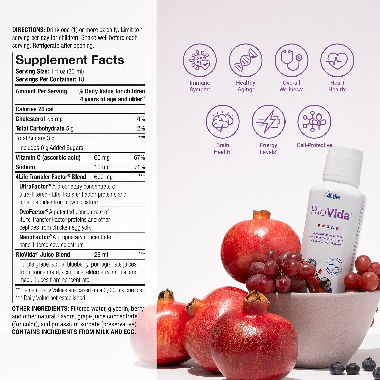 4Life Transfer Factor RioVida Superfruit Immune Shot, 30 Servings - görsel 2