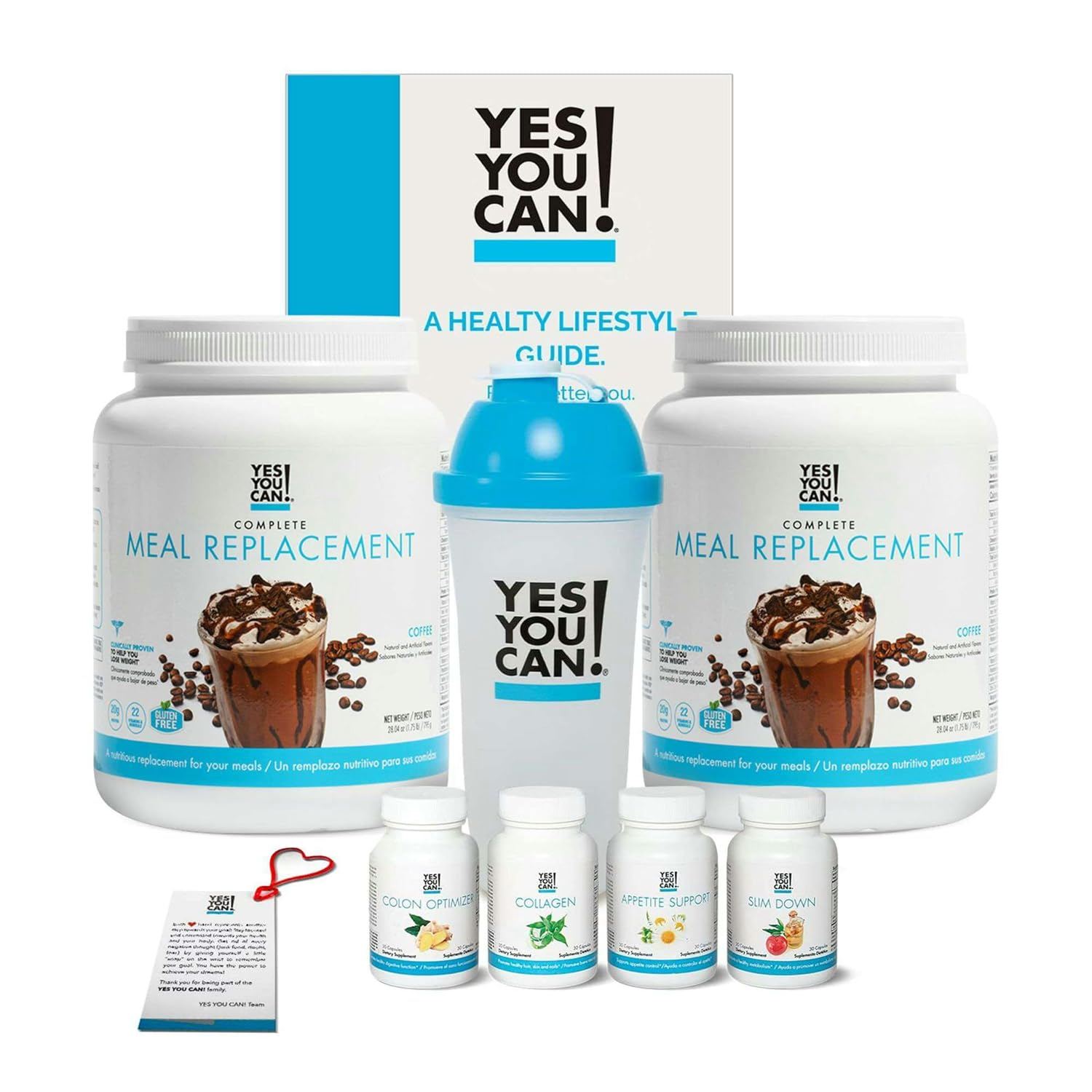 Yes You Can! Transformation Kit - Complete Meal Replacement and Supplement Kit with Protein, Vitamins, Minerals, Shaker and Nutrition Guide (Coffee Flavour) - görsel 1