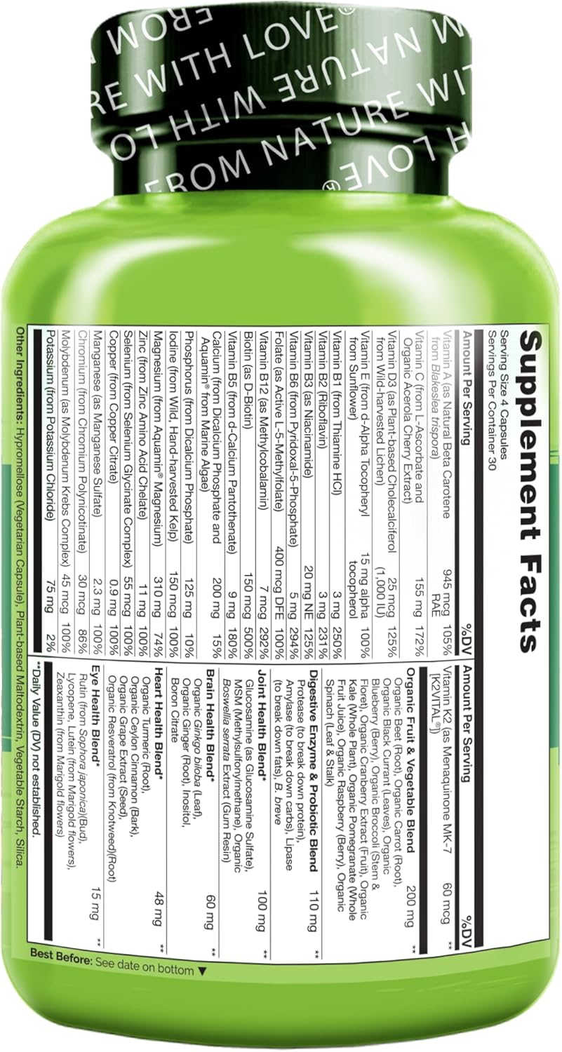 NATURELO Whole Food Multivitamin for Women Over 50 (Iron Free) - 120 Vegan Capsules - görsel 7